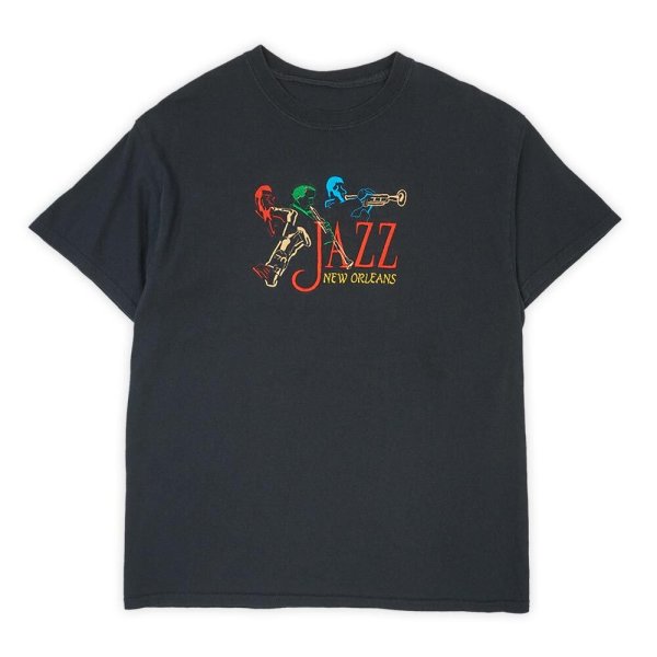画像1: 00's JAZZ NEW ORLEANS ロゴ刺繍Tシャツ (1)