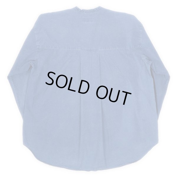 画像2: 90's ESPRIT SPORT インディゴ染め バンドカラーシャツ (2)