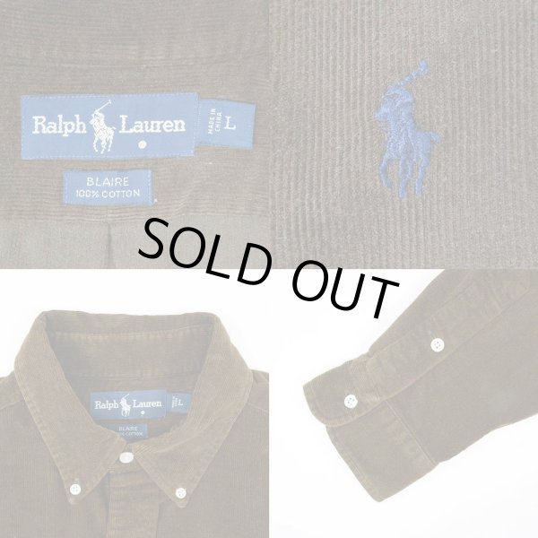 画像3: 90's Polo Ralph Lauren コーデュロイ ボタンダウンシャツ ”BLAKE / BROWN” (3)