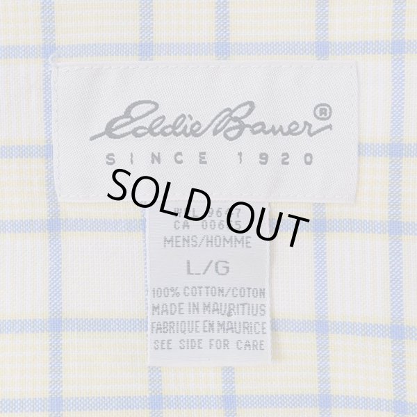 画像2: 90's Eddie Bauer レギュラーカラーシャツ “Light Yellow Plaid” (2)
