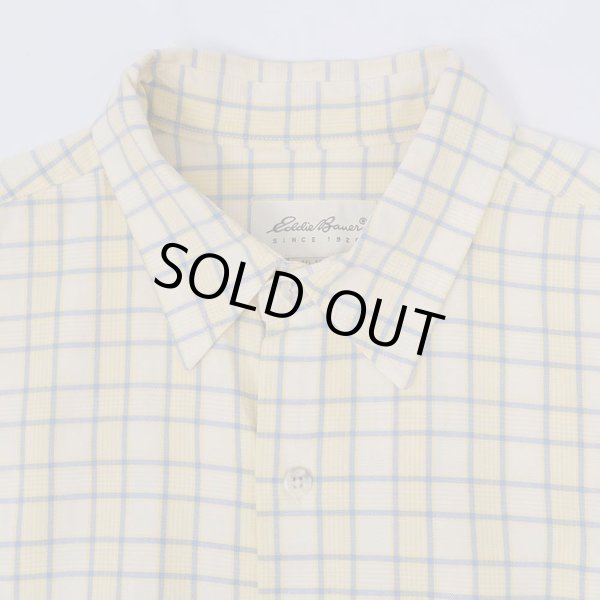 画像3: 90's Eddie Bauer レギュラーカラーシャツ “Light Yellow Plaid” (3)