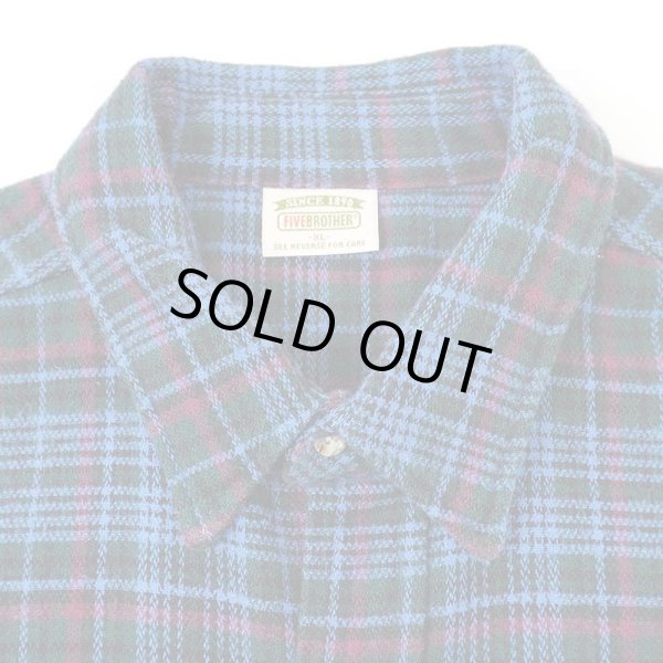 画像4: 90's FIVE BROTHER ヘビーネルシャツ "MADE IN USA" (4)