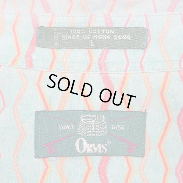 画像2: 90's ORVIS S/S 総柄 コットンポプリンシャツ (2)