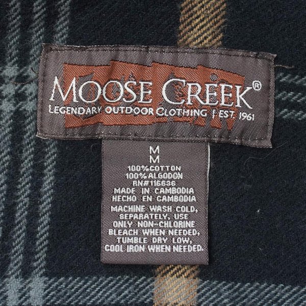 画像2: 00's MOOSE CREEK ヘビーネルシャツ "BLACK PLAID" (2)