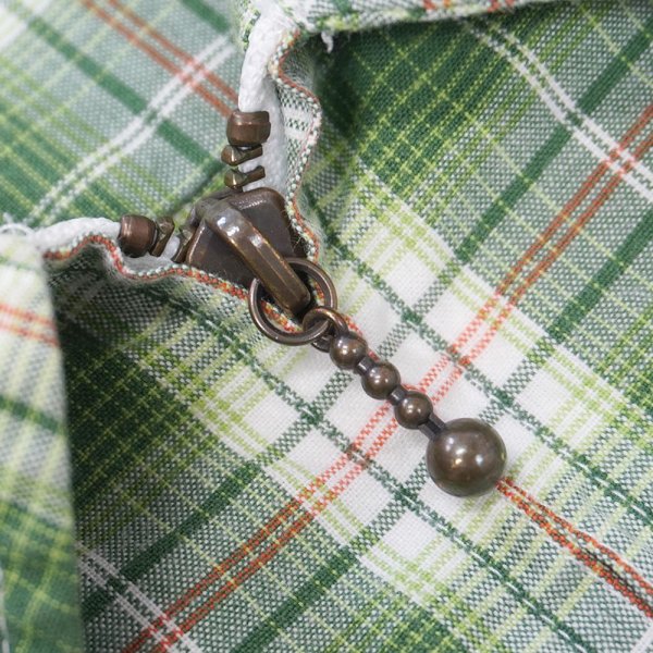 画像3: Early 00's OLD GAP S/S フルジップ レギュラーカラーシャツ “Green Plaid” (3)