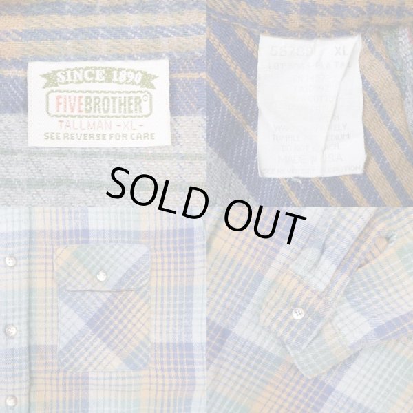 画像3: 90's FIVE BROTHER ヘビーネルシャツ “MADE IN USA” (3)