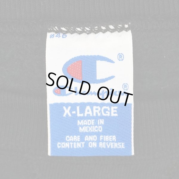 画像2: Late 90's Champion スクリプトロゴ刺繍 スウェット “BLACK / NO WASH” (2)