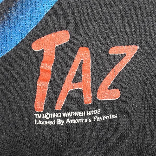 画像3: Early 90's LOONEY TUNES キャラクタープリント スウェット "MADE IN USA / TAZ" (3)