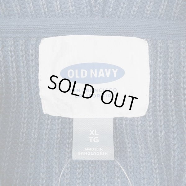 画像2: 00's OLD NAVY コットン インディゴニット フーディー (2)