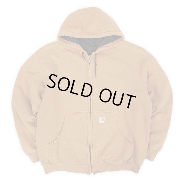 画像1: 00's Carhartt サーマルライナー フルジップスウェットパーカー "BROWN / J149" (1)