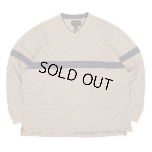 画像1: 00's Eddie Bauer Vネック コットンニット (1)