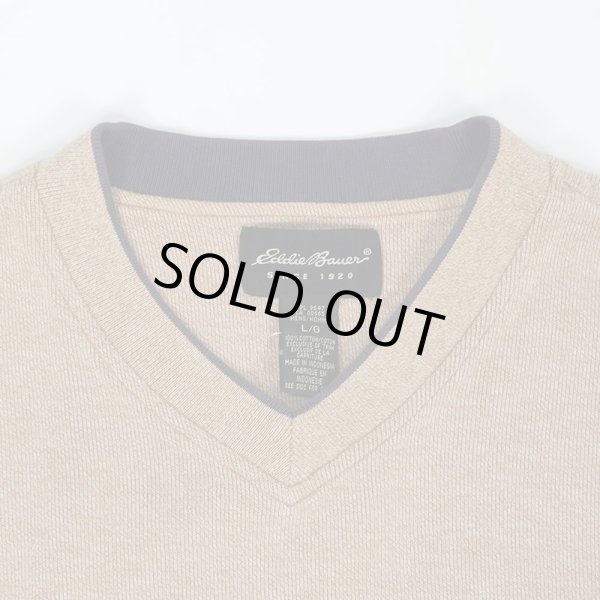 画像3: 00's Eddie Bauer Vネック コットンニット (3)