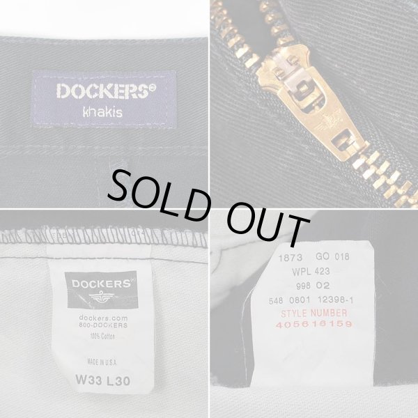画像4: Early 00's DOCKERS 2タック チノトラウザー "BLACK / MADE IN USA / W33 L30" (4)