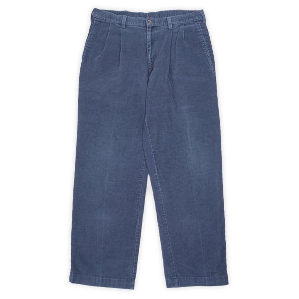 画像1: 00's haggar 2タック コーデュロイトラウザー "FADE NAVY / W34 L30" (1)