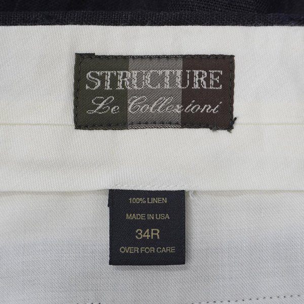 画像3: 80-90's STRUCTURE 2タック リネントラウザー "BLACK / MADE IN USA" (3)