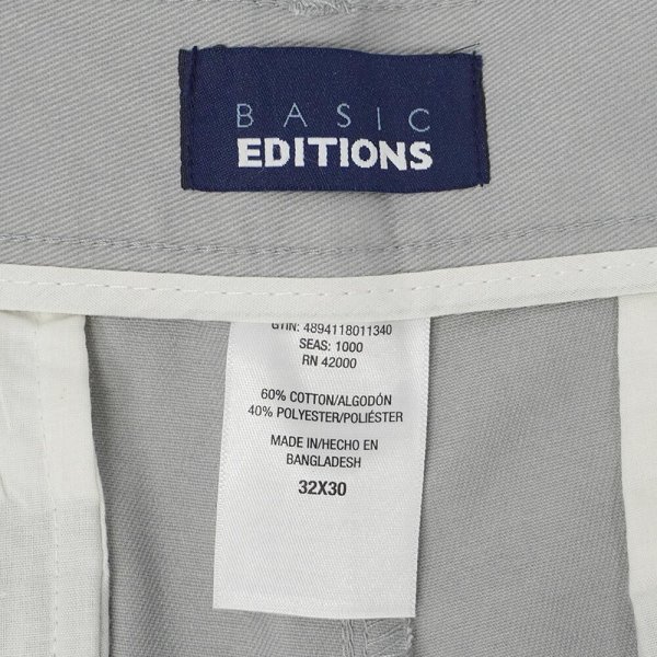 画像3: 00's BASIC EDITIONS ノータック チノトラウザ― "DEADSTOCK / LIGHT GRAY / W32 L30" (3)