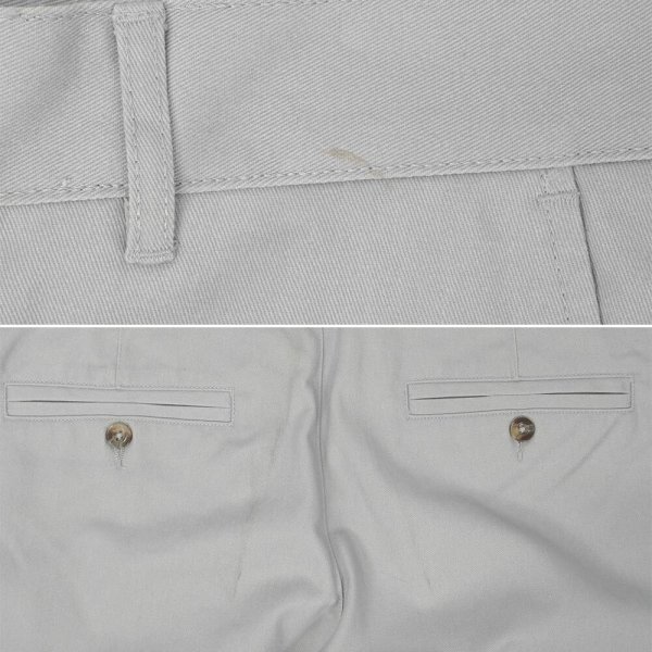 画像5: 00's BASIC EDITIONS ノータック チノトラウザ― "DEADSTOCK / LIGHT GRAY / W32 L30" (5)