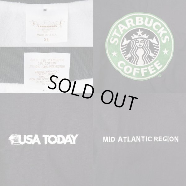 画像3: 90's STARBUCKS COFFEE ロゴ刺繍 コットンスタジャン "MADE IN USA" (3)