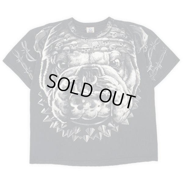 画像1: 00's LIQUID BLUE オールオーバープリントTシャツ "CATS SUCK BULLDOG" (1)