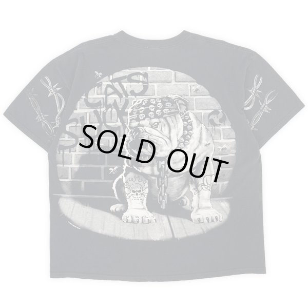 画像2: 00's LIQUID BLUE オールオーバープリントTシャツ "CATS SUCK BULLDOG" (2)