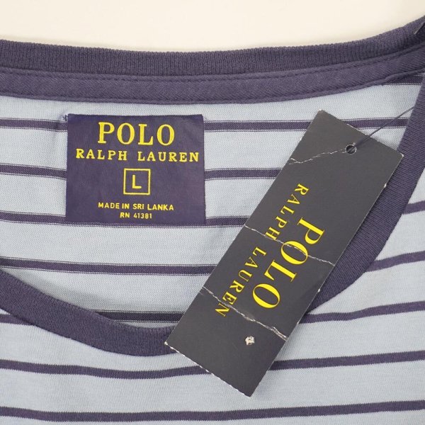 画像2: 00's Polo Ralph Lauren ボーダー ポケットTシャツ "BLUE×NAVY / DEADSTOCK" (2)