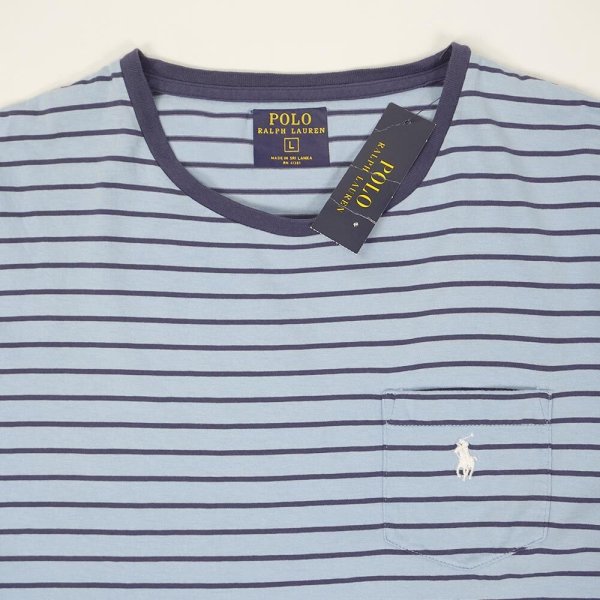 画像3: 00's Polo Ralph Lauren ボーダー ポケットTシャツ "BLUE×NAVY / DEADSTOCK" (3)