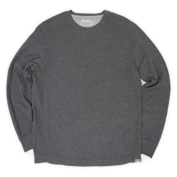 画像1: 00's Eddie Bauer 前V サーマルカットソー "CHARCOAL GRAY" (1)