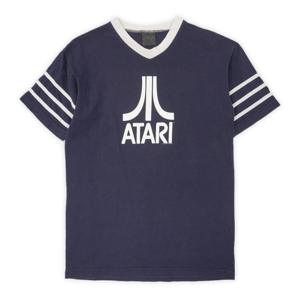 画像1: Early 00's ATARI Vネック リンガーTシャツ (1)