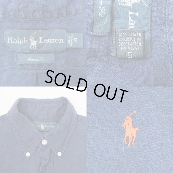 画像3: 00's Polo Ralph Lauren S/S ボタンダウンシャツ “100％ LINEN” (3)
