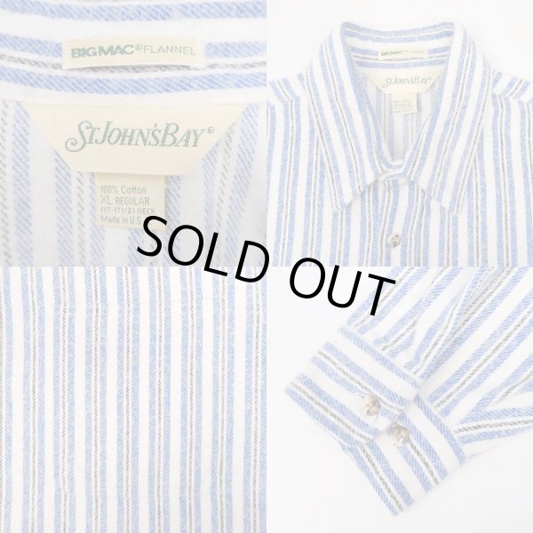 画像3: 90's ST JOHN'S BAY マルチストライプ柄 ヘビーネルシャツ “MADE IN USA” (3)