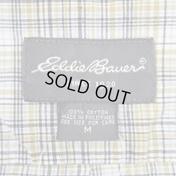 画像2: 00's Eddie Bauer S/S ボタンダウンシャツ “GREEN Plaid” (2)