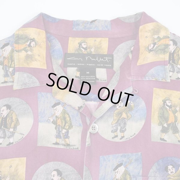 画像3: 00's Guy Buffet 総柄 オープンカラー シルクシャツ (3)