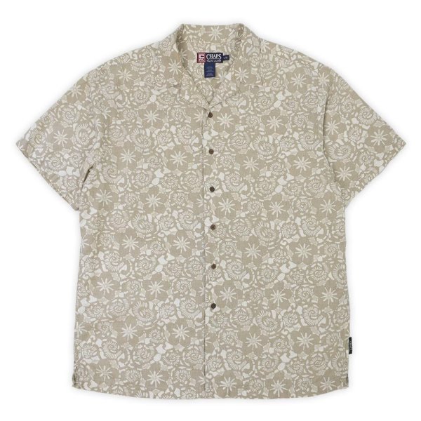 画像1: 90's CHAPS RALPH LAUREN S/S 総柄 オープンカラーシャツ "LINEN×COTTON" (1)