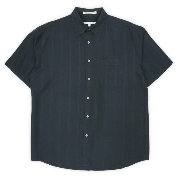画像1: 90's PERRY ELLIS S/S レギュラカラー レーヨンシャツ "BLACK" (1)