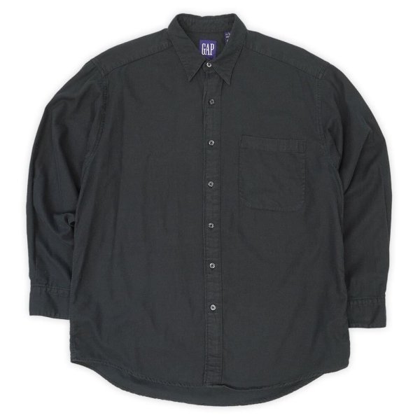 画像1: 90's OLD GAP レギュラーカラーシャツ “BLACK / COTTON×RAYON” (1)