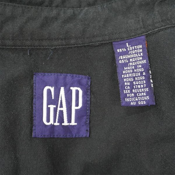 画像2: 90's OLD GAP レギュラーカラーシャツ “BLACK / COTTON×RAYON” (2)