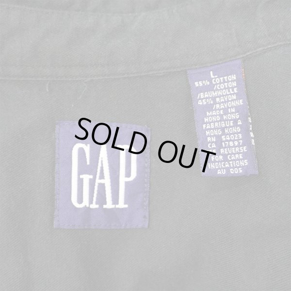 画像2: 90's OLD GAP レギュラーカラーシャツ “BLACK / COTTON×RAYON” (2)