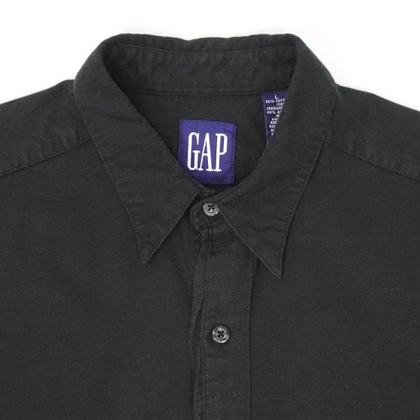 画像3: 90's OLD GAP レギュラーカラーシャツ “BLACK / COTTON×RAYON” (3)