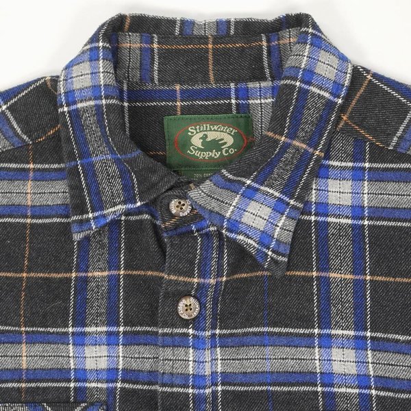画像3: 90's Stillwater Supply ヘビーネルシャツ "BLACK×BLUE PLAID" (3)