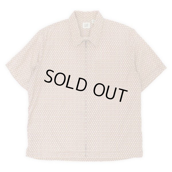 画像1: Early 00's OLD GAP S/S フルジップ レギュラーカラーシャツ “All-over Pattern” (1)