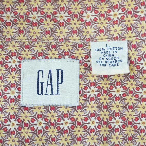 画像2: Early 00's OLD GAP S/S フルジップ レギュラーカラーシャツ “All-over Pattern” (2)