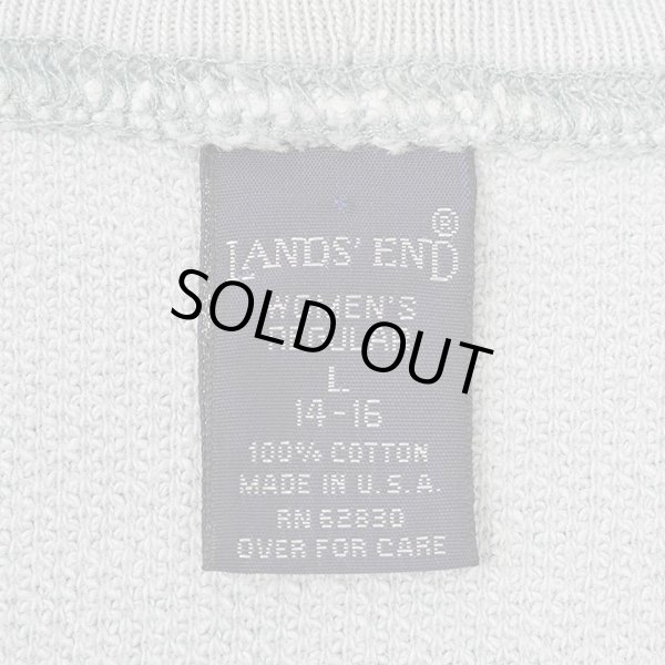 画像2: 90's LANDS' END コットンピケ スウェット “Lt BLUE × WHITE / MADE IN USA” (2)