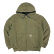 画像1: 00's Carhartt サーマルライナー フルジップスウェットパーカー "OLIVE" (1)