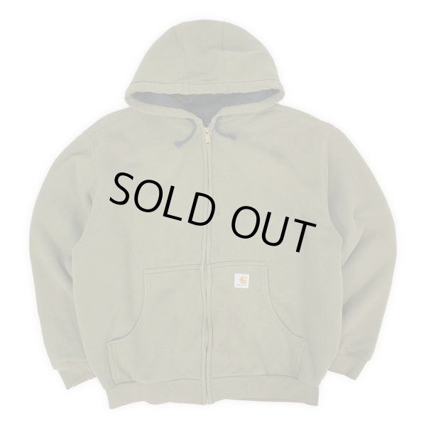 画像1: 00's Carhartt サーマルライナー フルジップスウェットパーカー "OLIVE" (1)