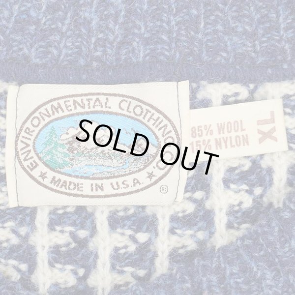 画像2: 80's ENVIRONMENTAL CLOTHING 総柄 ウールニット "MADE IN USA" (2)