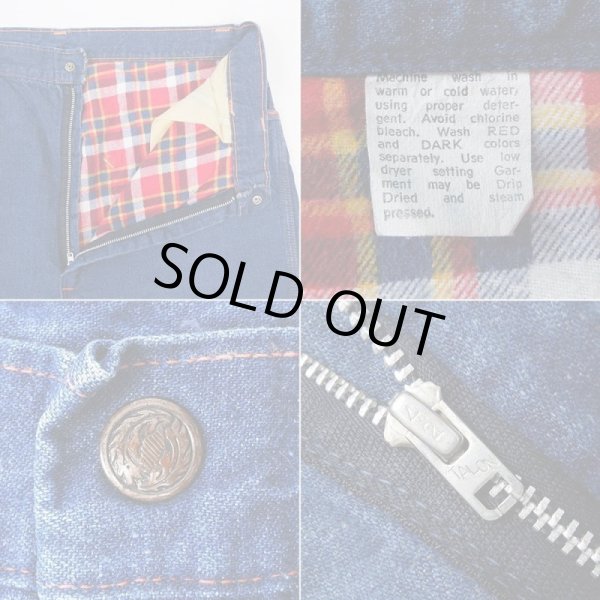 画像3: 60-70's unknown フランネルライナー デニムパンツ "実寸W34 L33" (3)