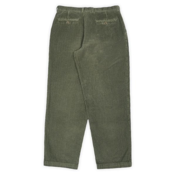 画像2: 00's Claiborne 2タック 太畝コーデュロイトラウザー "OLIVE" (2)