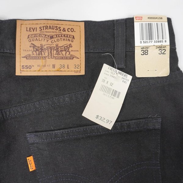 画像3: 90's Levi's 550 ブラックデニムパンツ "DEADSTOCK / W38 L32" (3)