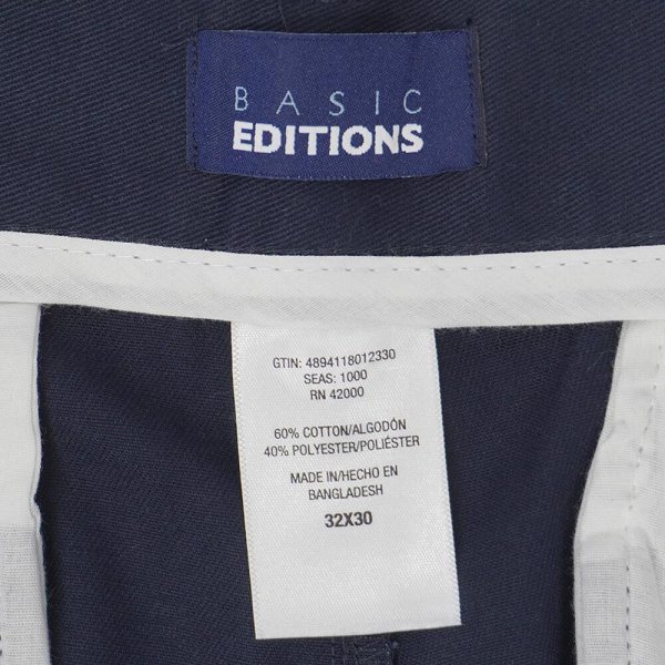 画像3: 00's BASIC EDITIONS 2タック チノトラウザー "DEADSTOCK / NAVY / W32 L30" (3)
