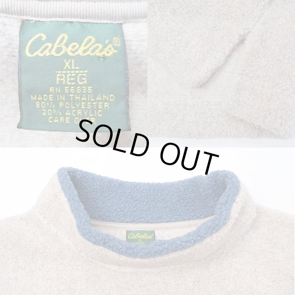 画像2: 90's Cabela's モックネック フリースカットソー (2)